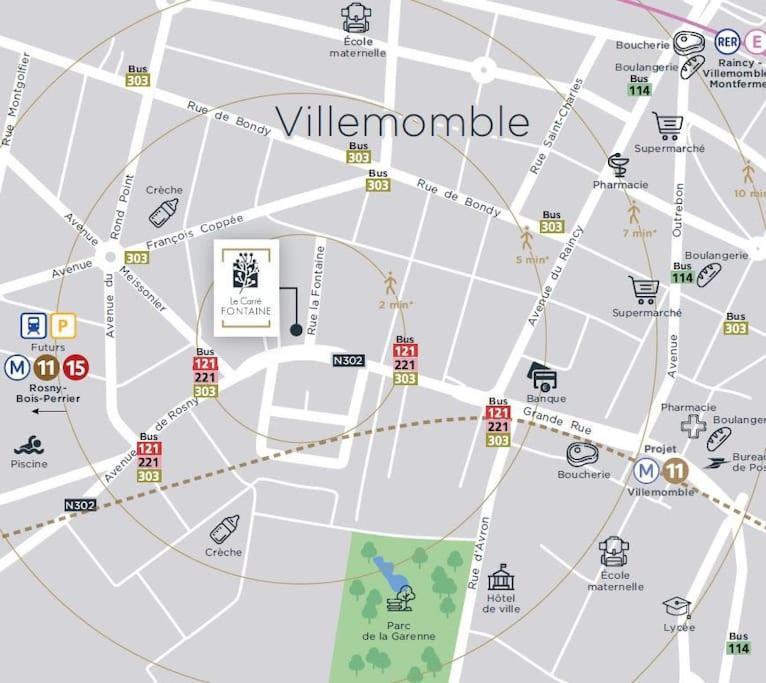Charme Citadin Apartment Villemomble Ngoại thất bức ảnh